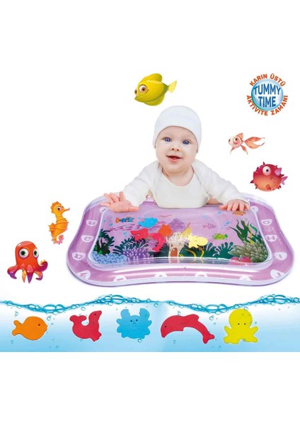 Bebek Su Oyun Matı Tummy Time Karın Üstü Aktivite Zamanı - (Pembe)