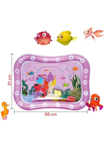 Bebek Su Oyun Matı Tummy Time Karın Üstü Aktivite Zamanı - (Pembe) modelleri