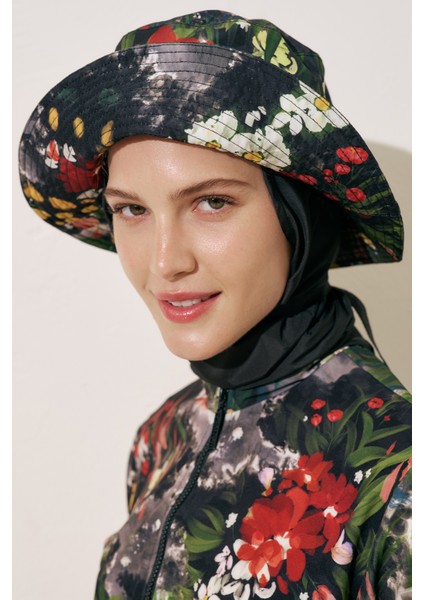 Eşarp Detaylı Bucket Şapka Dark Garden modelleri