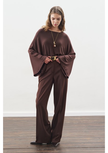 Pelerin Tarz Bluz Acı Kahve fırsatları