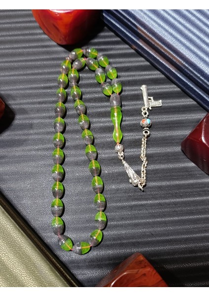 Toz Kehribar Tesbih Yeşil - Siyah Renk fiyatları