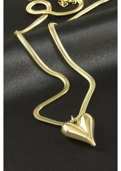 Kalp Lüks Çelik Kolye