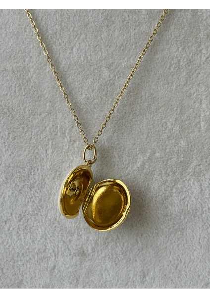 Açılır Kapanır Beyaz Sedef Yansımalı Taşlı Gold Kolye indirimleri