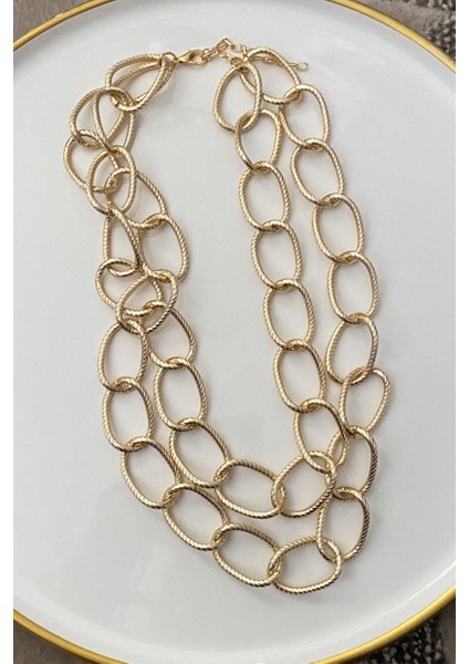 Kalın Zincir Çift Sıralı Gold Kolye fiyatları