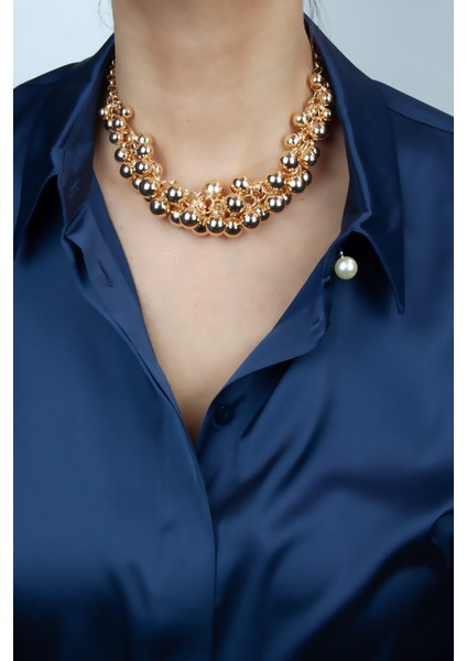 Gold Renk Salkım Kolye