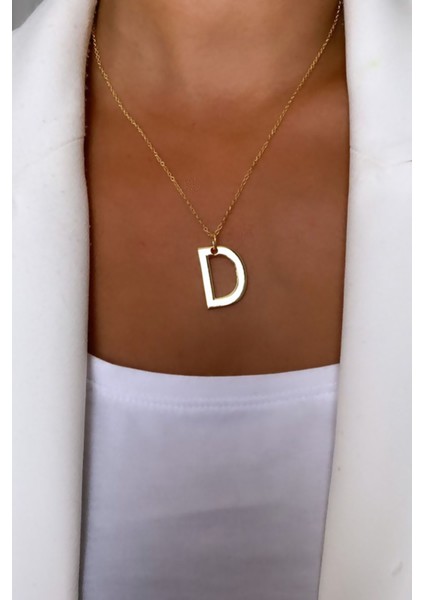 Ince Zincir Harf Kolye D Harfi