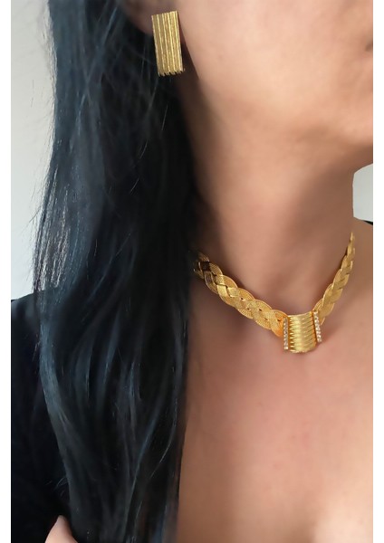 Trabzon Hasırı Kolye Küpe Set modelleri