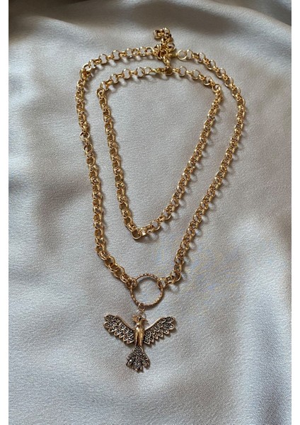 Çift Sıralı Bronz Ankakuş Uçlu Kolye fiyatları