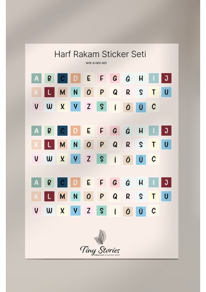 Alfabe / Sayı Sticker Seti - 6 Sayfa - Ajanda,çıkartma,scrapbook modelleri