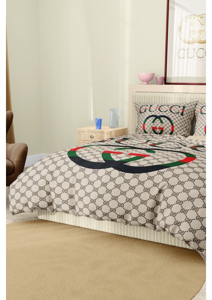 Nevresim Takımı Çift Kişilik Pamuklu Saten Kumaş 6 Parça 3D Dijital Baskı Duvet Cover Set Model No: modelleri