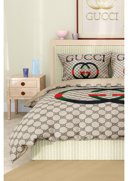 Nevresim Takımı Çift Kişilik Pamuklu Saten Kumaş 6 Parça 3D Dijital Baskı Duvet Cover Set Model No: indirimleri