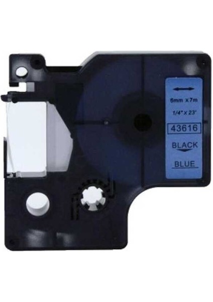 43616 Muadil Mavi-Siyah D1 Yedek Şerit 6mm x 7m