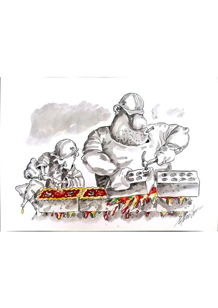 Sergey Savilov 29X21CM Orijinal Karikatür Tablo modelleri