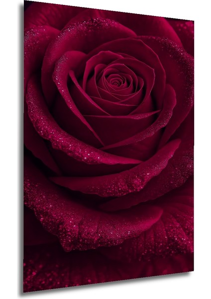 Işıltılı Gül Yağlıboya Görünümlü Dekoratif Ahşap Tablo Dikdörtgen Tablo fırsatları