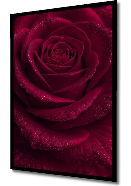 Işıltılı Gül Yağlıboya Görünümlü Dekoratif Ahşap Tablo Dikdörtgen Tablo indirimleri