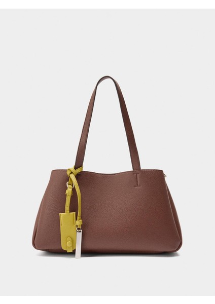 Charm'lı Düz Tote Çanta