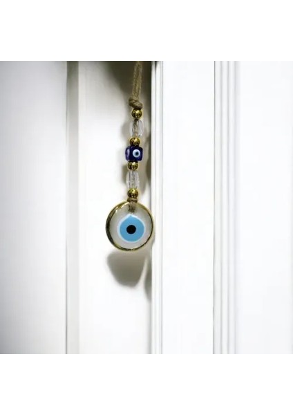 Yaldızlı Şeffaf Nazar Boncuklu Cam Duvar Süsü modelleri