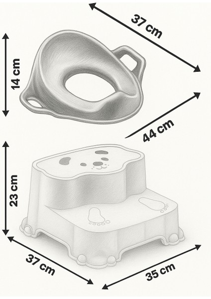 2'li Tuvalet Eğitim Seti - Basamaklı Çocuk Taburesi ve Kulplu Klozet Adaptörü indirimleri