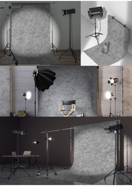 Sessiz Gri Vinil Backdrop – Profesyonel Fotoğraf ve Video Çekim Arka Planı (80×120 Cm)