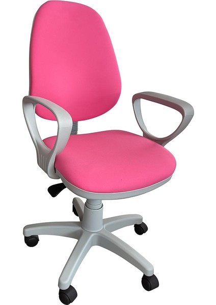 Dole Gri Gövde/pembe Döşemeli Ofis Büro Sekreter Bilgisayar Çalışma Koltuğu Sandalyesi modelleri