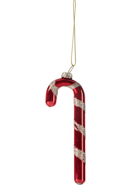 Candy Cane Ağaç Süsü Kırmızı 12 cm
