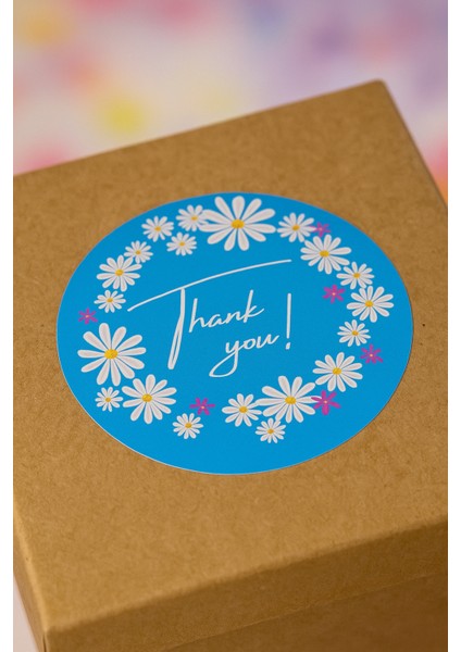 Teşekkür Sticker - 3x3 cm Paketleme ve Kargo Etiketi, 126 Adet fiyatları