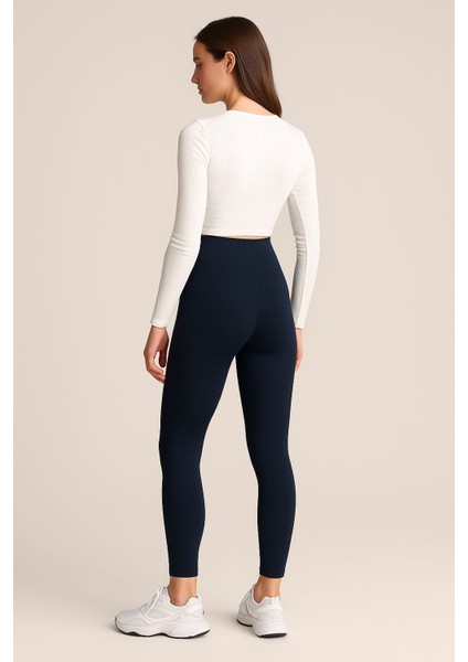 Kadın Lacivert Yüksek Bel Likralı Spor Tayt – Tuén Collection fiyatları