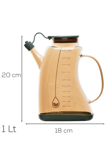 1.1 Litre Borosilikat Cam Yağlık ve Sirkelik Zeytinyağ Şişesi Şeffaf fiyatları