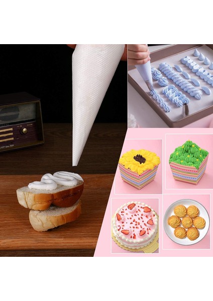 PBT-164 Krema Kek Pasta Süsleme Kullan At Krem Şanti Sıkma Torbası Pastacılık Malzemeleri 50 Adet