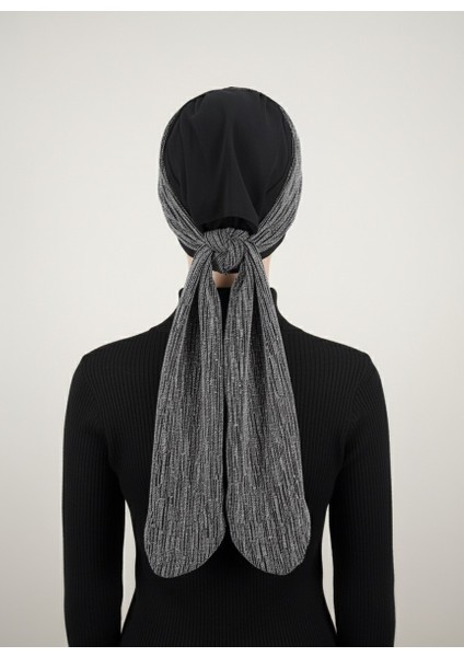 Nova Bandana Siyah-Gümüş Hazır Türban Tesettür Bone fiyatları