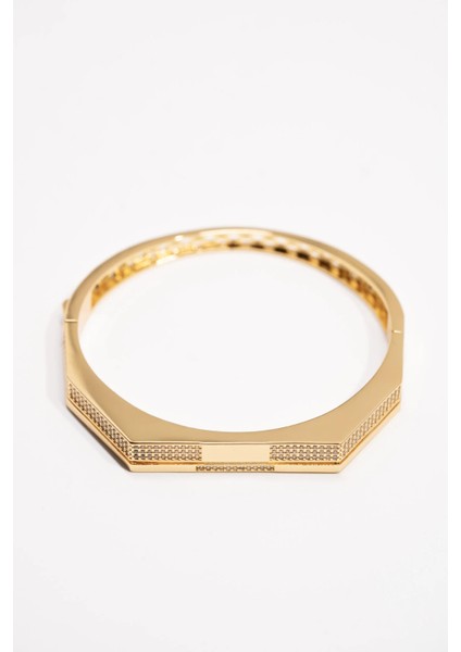 Altın Kaplama Sekizgen Damalı Kelepçe Bileklik modelleri