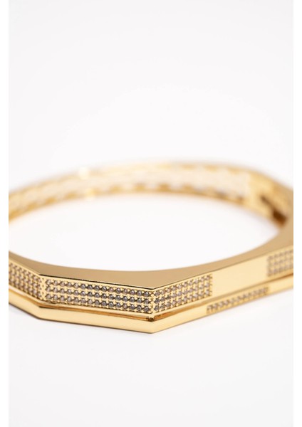 Altın Kaplama Sekizgen Damalı Kelepçe Bileklik fırsatları