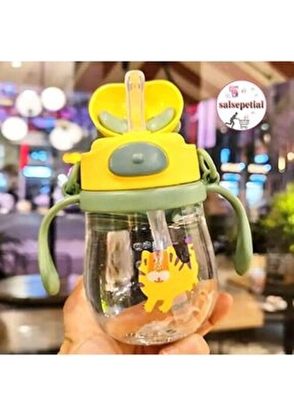 250ML Ayıcık Figürlü Pipeti Suluk Bebek Matara Askılı Sevimli Su Şişesi Bebek Pipetli Biberon Matara modelleri