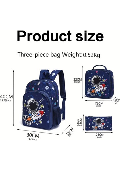 3'lü Çocuk Sırt Çantası Seti Uzay Astronot Figürlü (Sırt Çantası/beslenme Çnt./kalemlik) U554 fiyatları