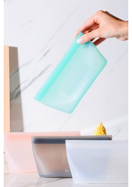 Mood Hava Sızdırmaz Kilitli Silikon Saklama Torbası 450 ml | Yeşil fiyatları