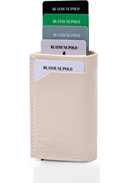 Kadın Cüzdan Krem Vegan Deri Rfıd Korumalı Otomatik Kartlık Para Bölmeli