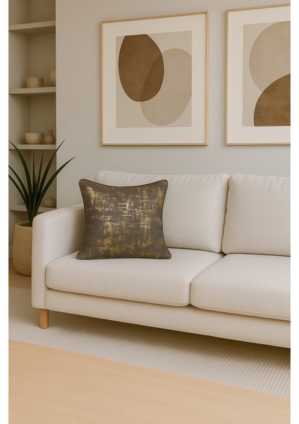 Varaklı Koyu Gri Kırlent Kılıfı Dekoratif Bohem Soft Koltuk Sırt Yastık Hediyelik Yılbaşı fiyatları