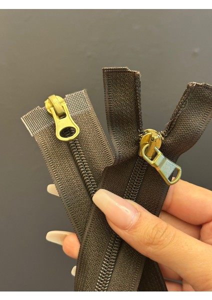 72X4 cm Kahverengi Çift Kapama Fermuar modelleri