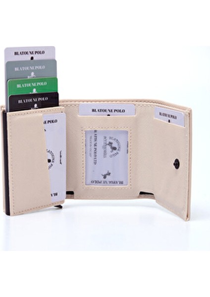 Kadın Cüzdan Krem Vegan Deri Rfıd Korumalı Otomatik Kartlık Para Bölmeli modelleri