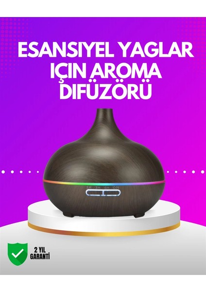 Zamanlayıcılı ve Otomatik Kapanmalı Aromaterapi Nemlendirici Difüzör