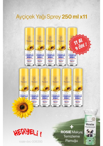 11 Al 9 Öde, 250 ml Ayçiçek Yağı Sprey, Hediyeli