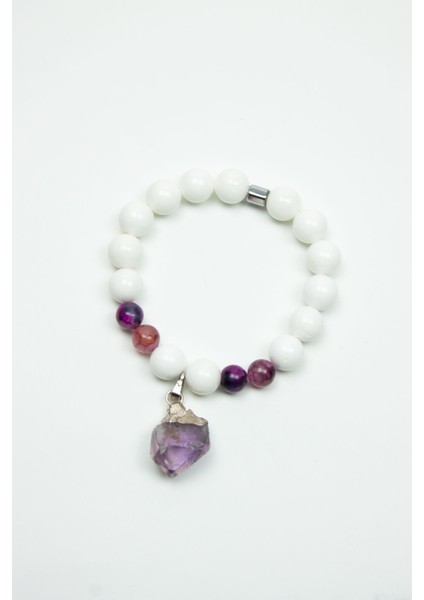 Ay Taşı ve Ametis Doğaltaş Bileklik