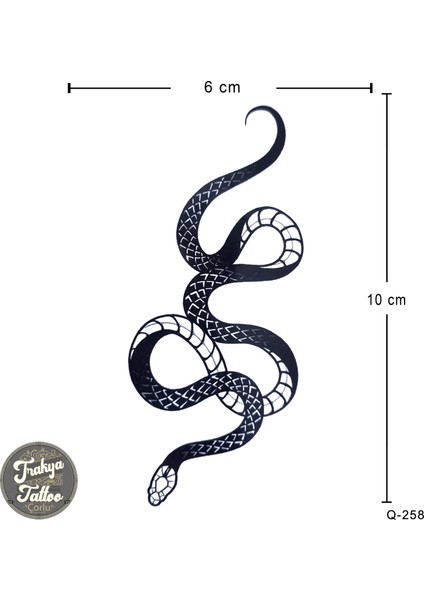 Geçici Dövme 1-2 Hafta Kalıcı Minimal Yılan Dövmesi