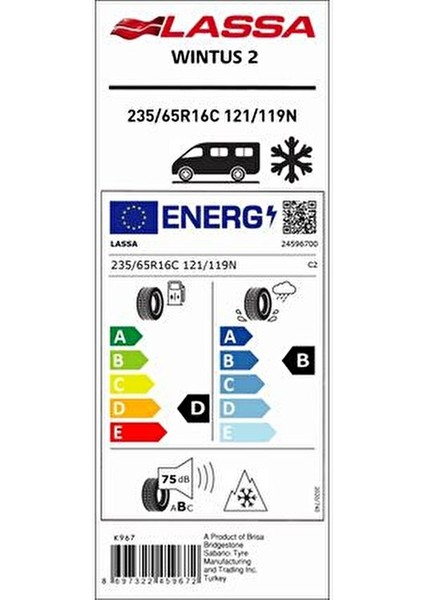 235/65R16C 121/119N 12PR,TL M+S Sfm Wıntus 2 Hafif Ticari Kış Lastiği (Üretim YILI:2025) fiyatları