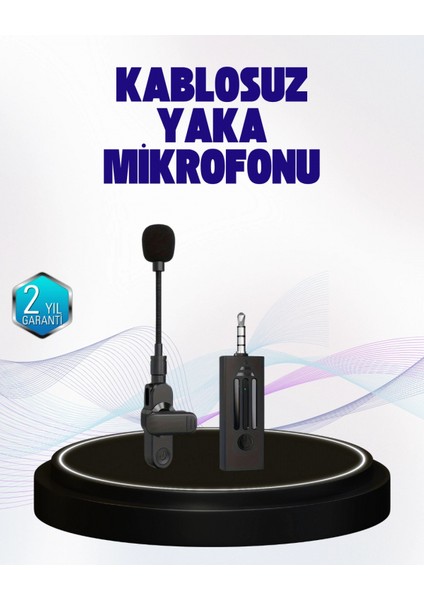 2.4 Ghz Kablosuz Yaka Mikrofonu – 60 Metre Menzil, Gürültü Azaltma, Type-C Şarjlı