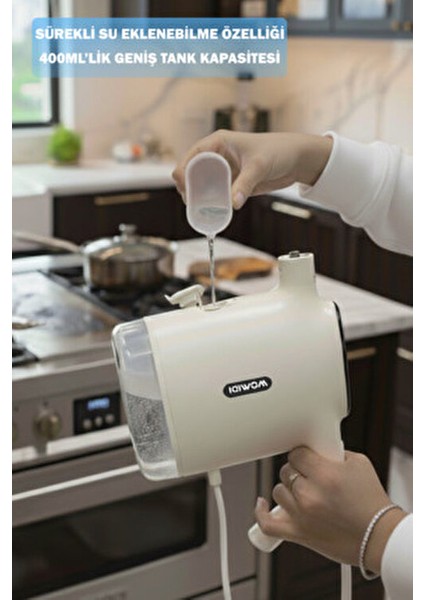 El Tipi Dijital Ekranlı Buharlı Temizleyici-Sürekli Su Doldurulabilir 10 Aparatlı 400ML fiyatları