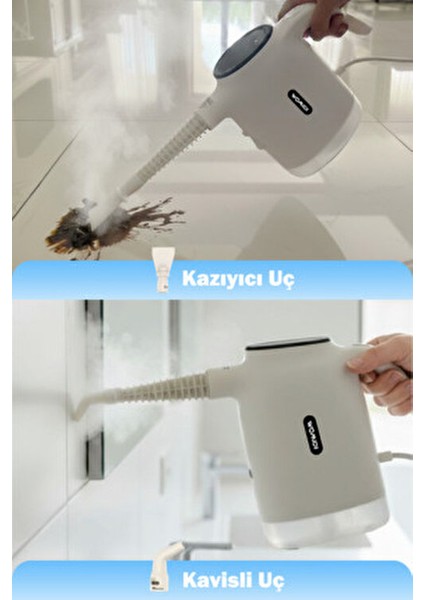 El Tipi Dijital Ekranlı Buharlı Temizleyici-Sürekli Su Doldurulabilir 10 Aparatlı 400ML indirimleri