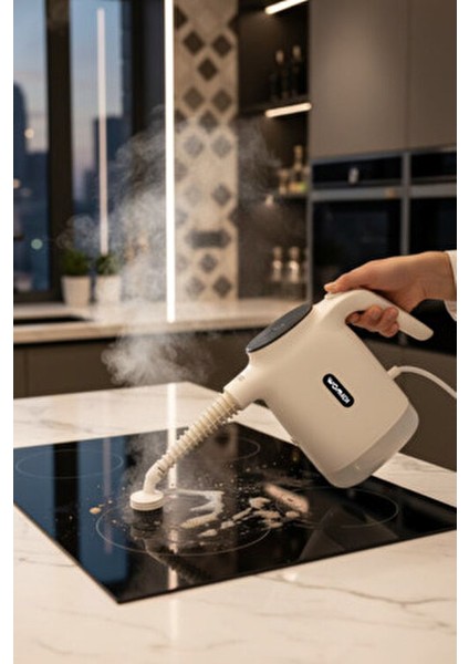 El Tipi Dijital Ekranlı Buharlı Temizleyici-Sürekli Su Doldurulabilir 10 Aparatlı 400ML