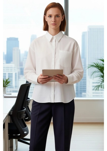 Kadın Dokulu Kumaş Nakış Detaylı Uzun Kollu Regular Fit Gömlek Günlük Kullanım Için Ideal Şık fırsatları