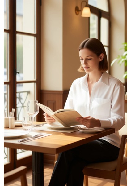 Kadın Düz Renk Cep Detaylı Uzun Kollu Dokuma Gömlek Günlük ve Resmi Ortamlara Uyumlu Rahat modelleri
